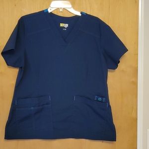 Wonder Flex navy scrub top